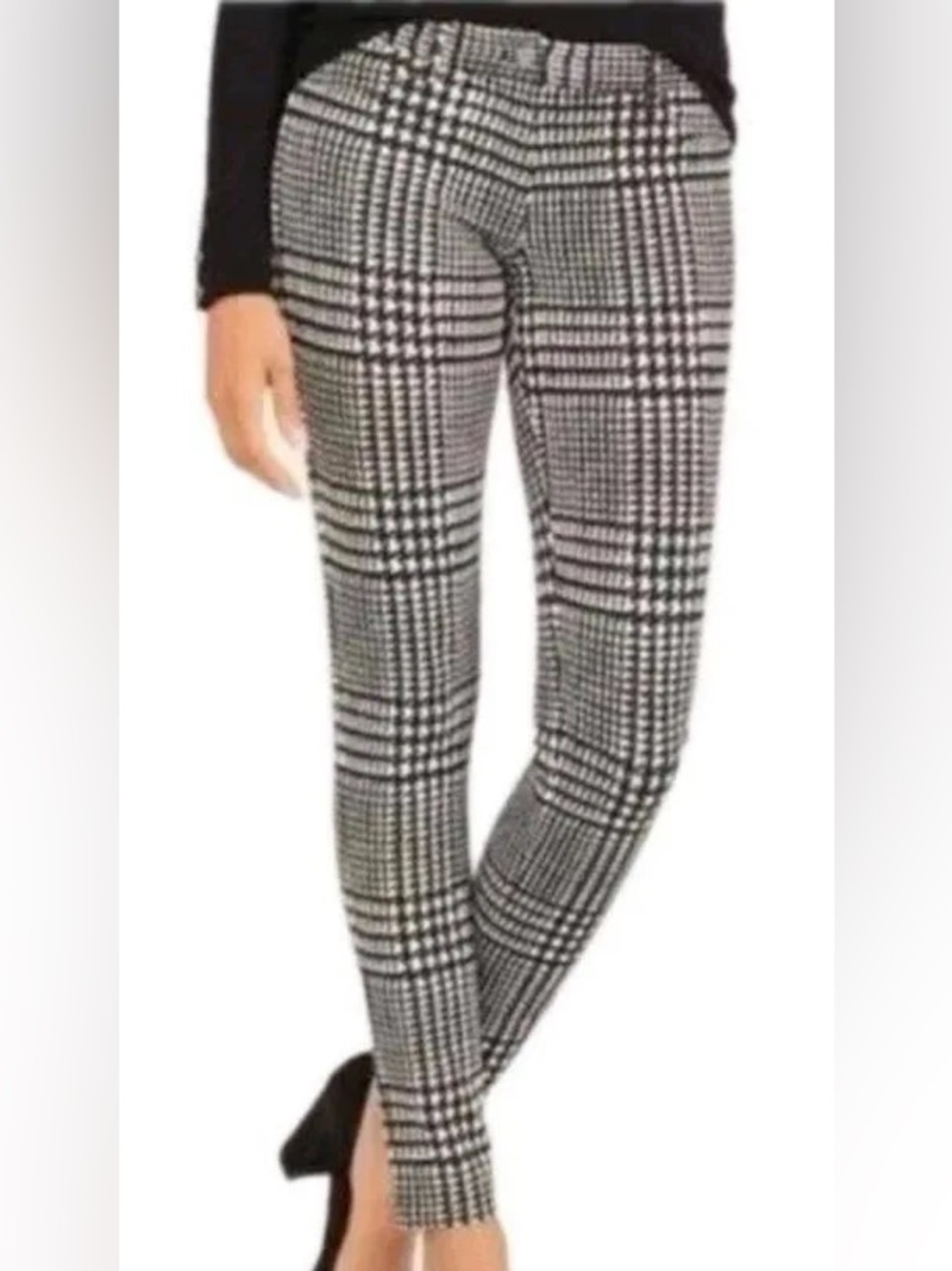 J. McLaughlin Becca Houndstooth Stretch Straight Ankle Pants Women's 8